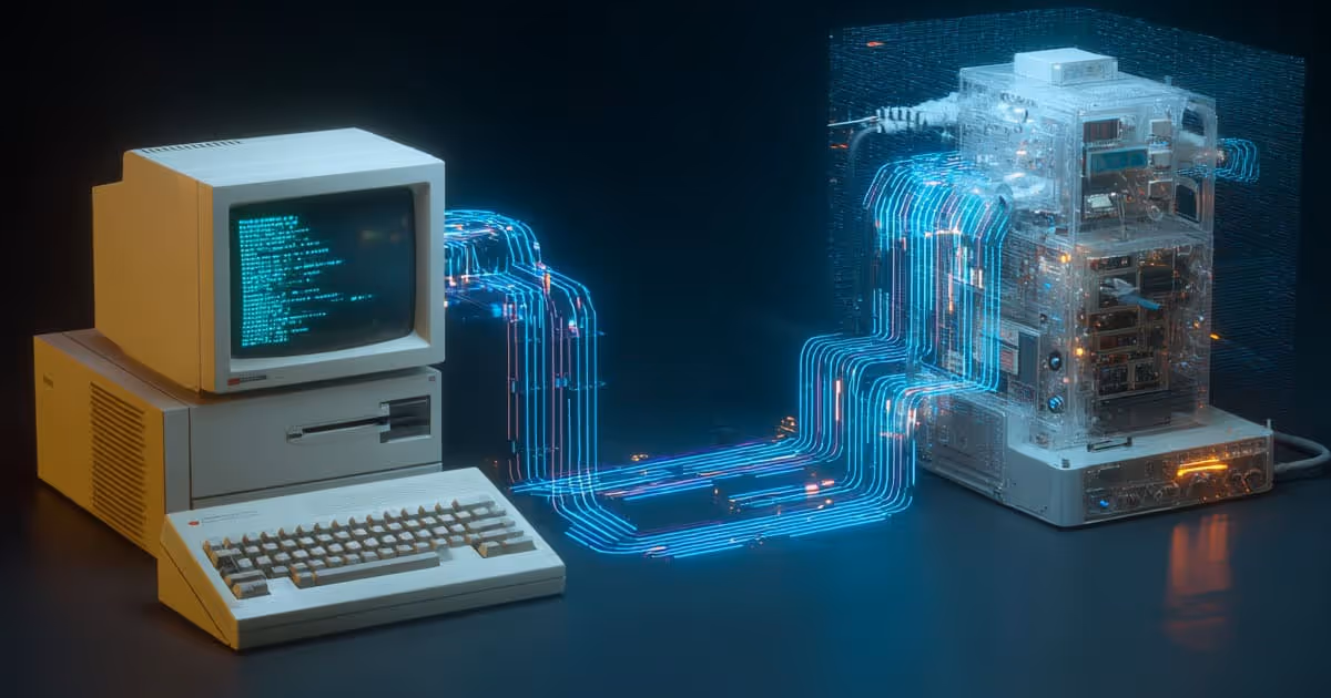Illustration of technology migration from dated device to new device