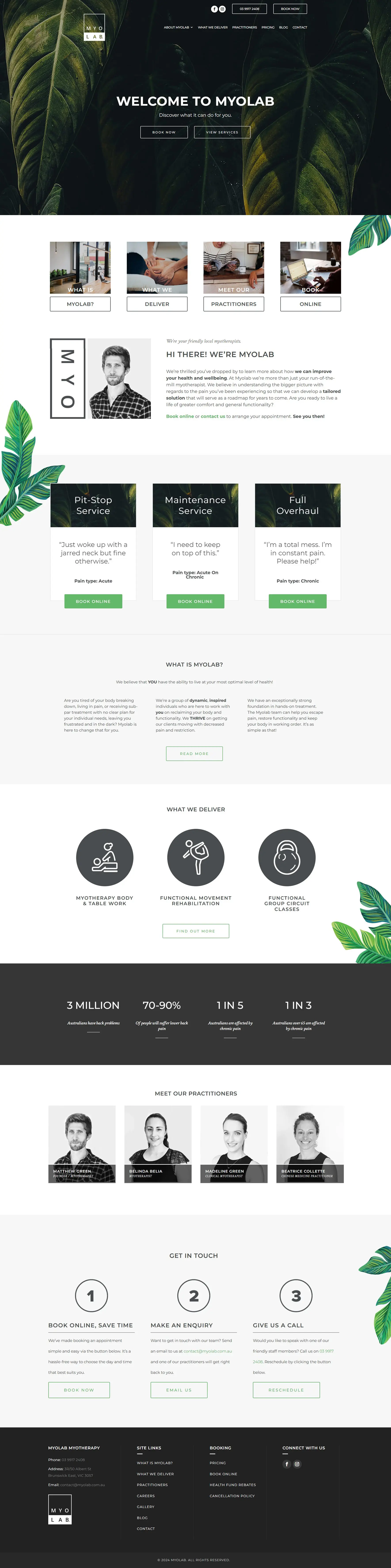Myolab clinic website design