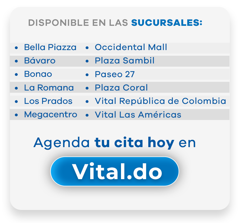Obtén 30% de descuento en panorámicas y tomografías con tecnología avanzada y resultados confiables. Promoción válida para pacientes sin seguro médico y con copago $0 con ARS afiliadas.

Disponible en nuestras sucursales en Santo Domingo, Bávaro, La Romana y Bonao.

Agenda tu cita de radiología, tomografía o panorámica dental en República Dominicana de forma rápida y segura en Vital.do.