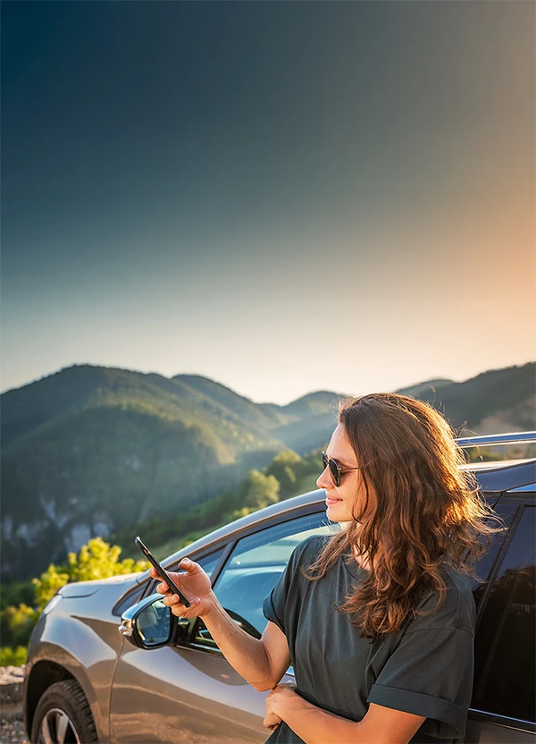Woman on mobile device