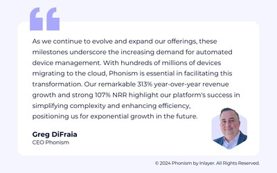 Greg DiFraia, CEO shares his feedback on Phonism's growth.