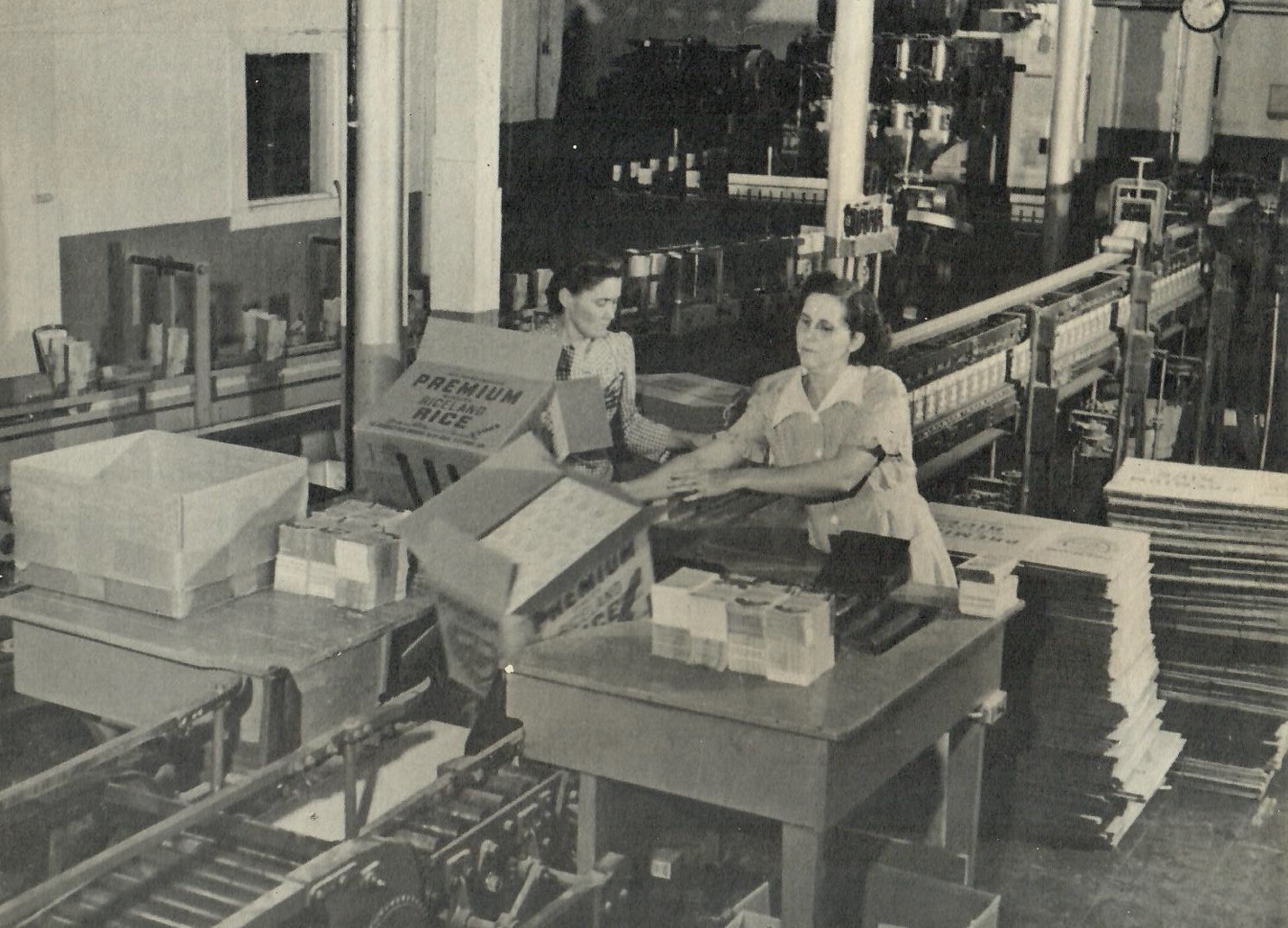 A few women working in a factory Description automatically generated