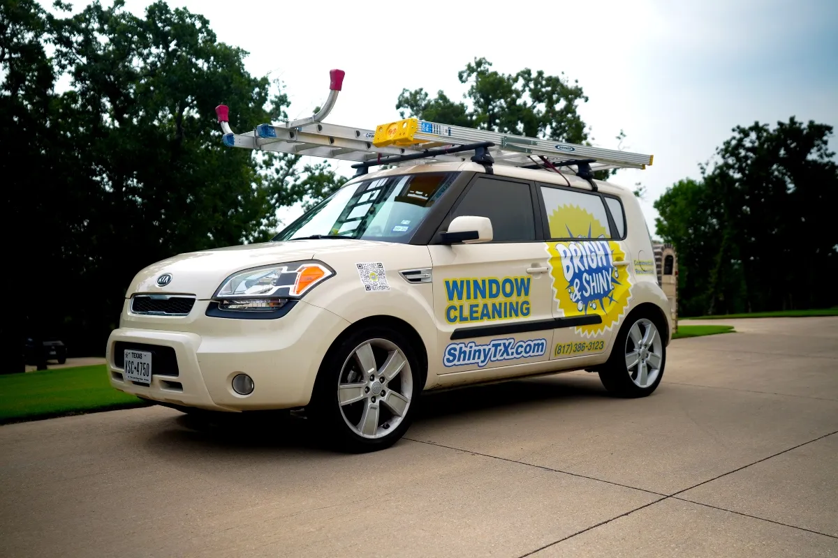 Bright & Shiny window-cleaning service vehicle