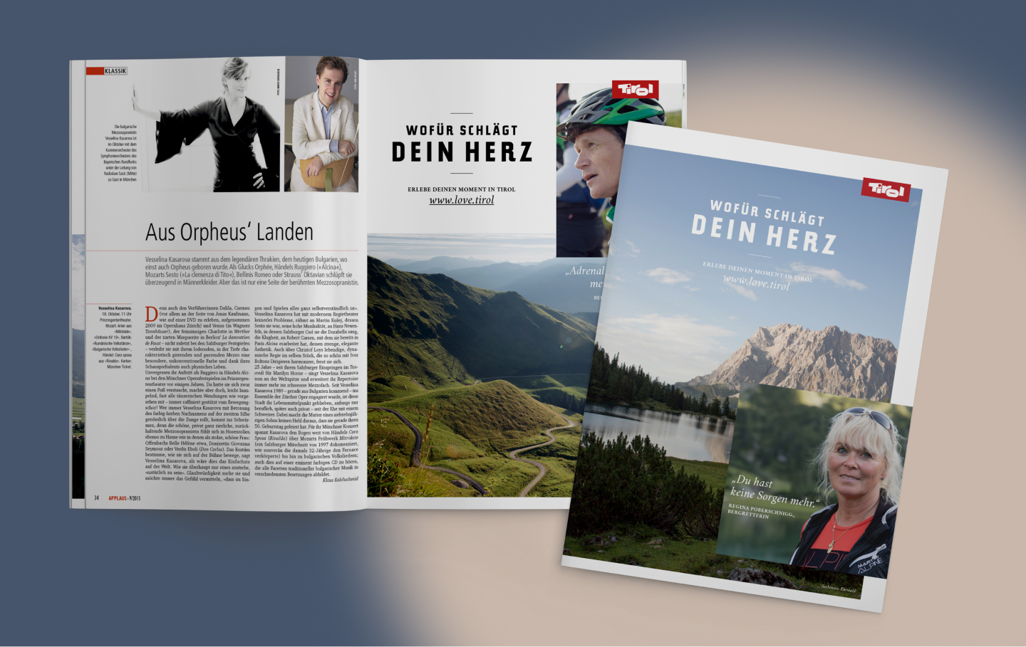 Magazin-Gestaltung für Tirol Werbung. Design CAMAO AG Darmstadt.