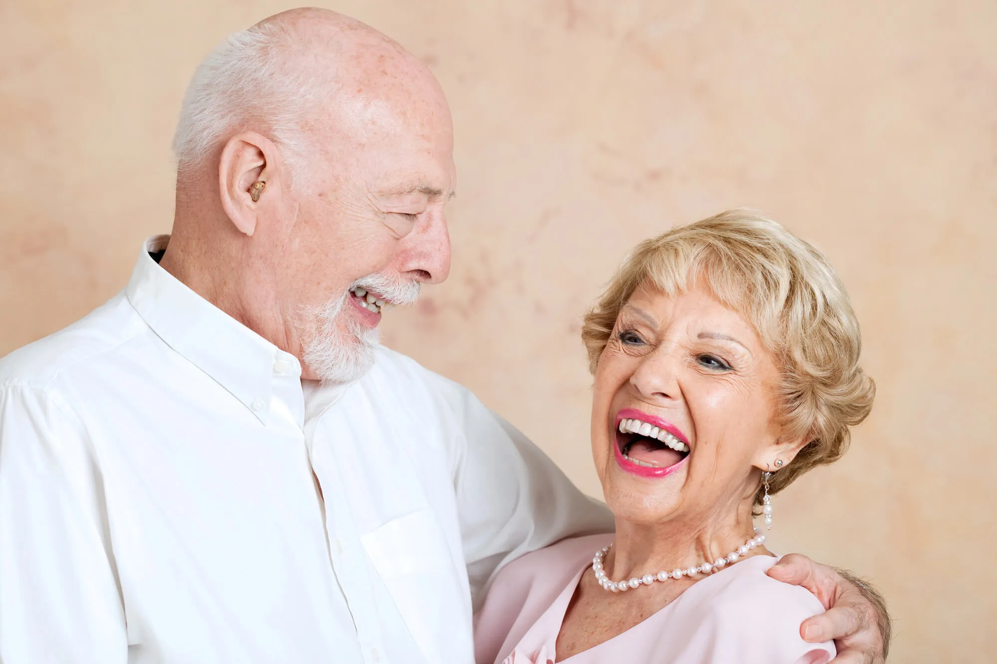 senior couple wearing Dentures fort worth