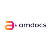 Amdocs company logo with stylized lowercase 'a' in orange and pink gradient next to the text 'amdocs'.