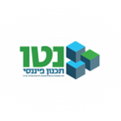 Logo with Hebrew text next to a 3D cube design in green, blue, and gray.