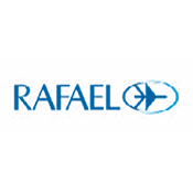 Logo with the name Rafael in stylized blue font followed by a circular emblem containing the letters GP.