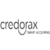 Credorax logo with stylized text and a curved line element.