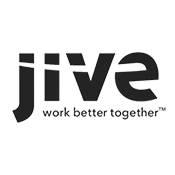 Jive logo with the tagline 'work better together'.