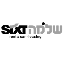 Logo with Hebrew characters and stylized 'SiXT' text in black and gray.