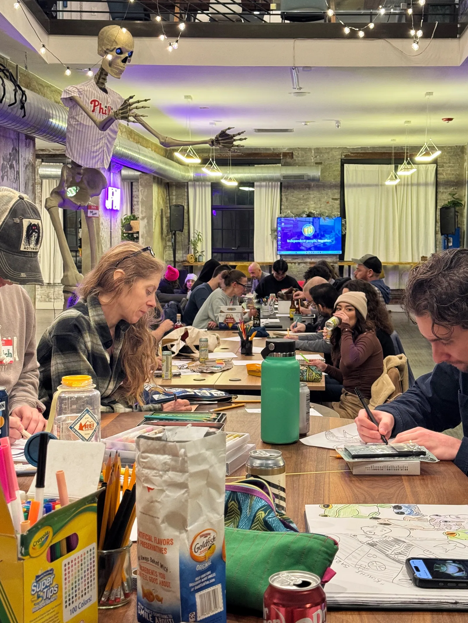 Drink and Draw group drawing