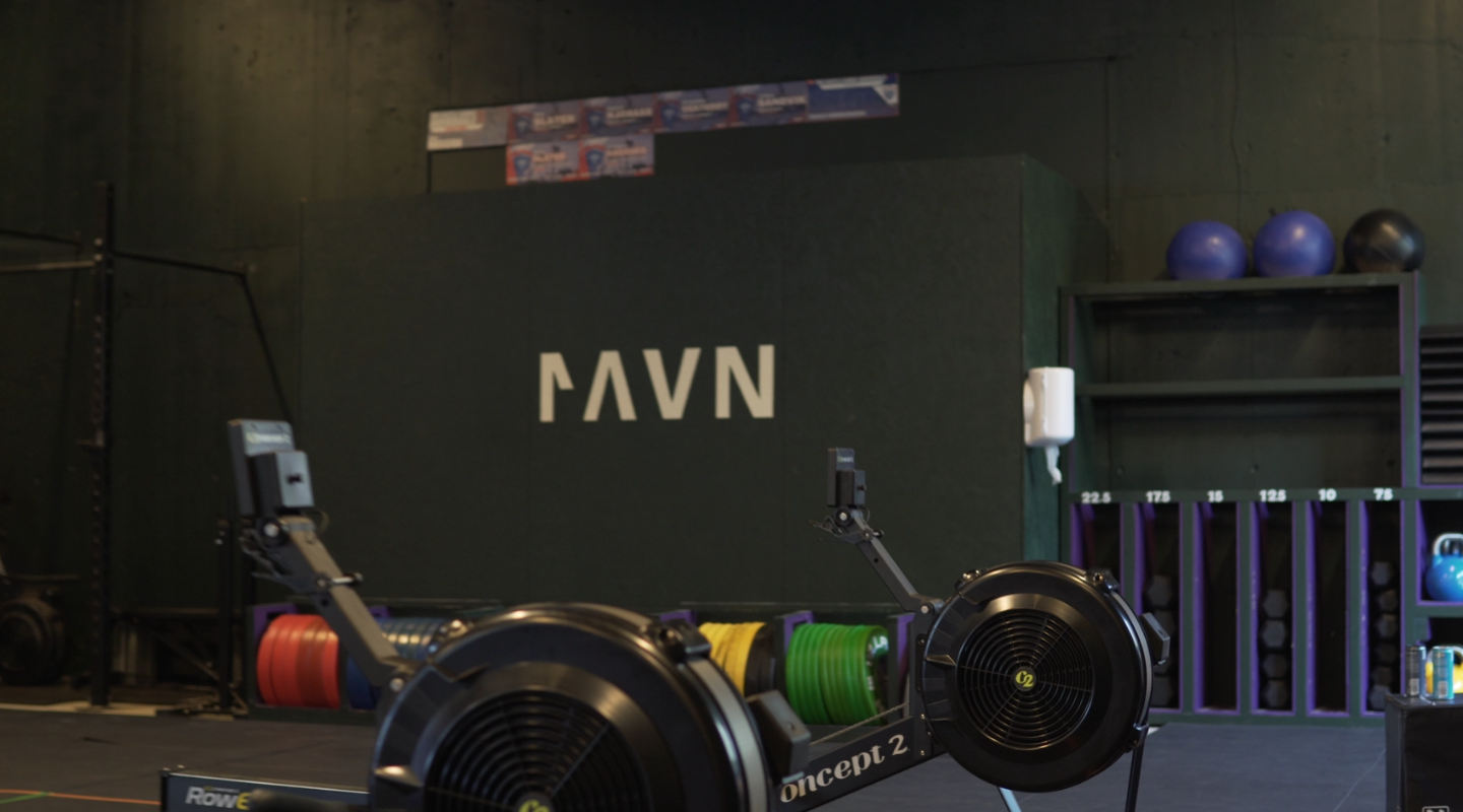 A rack of dumbbells in the CrossFit Ravn Fitness gym located in Førresfjorden, RO.