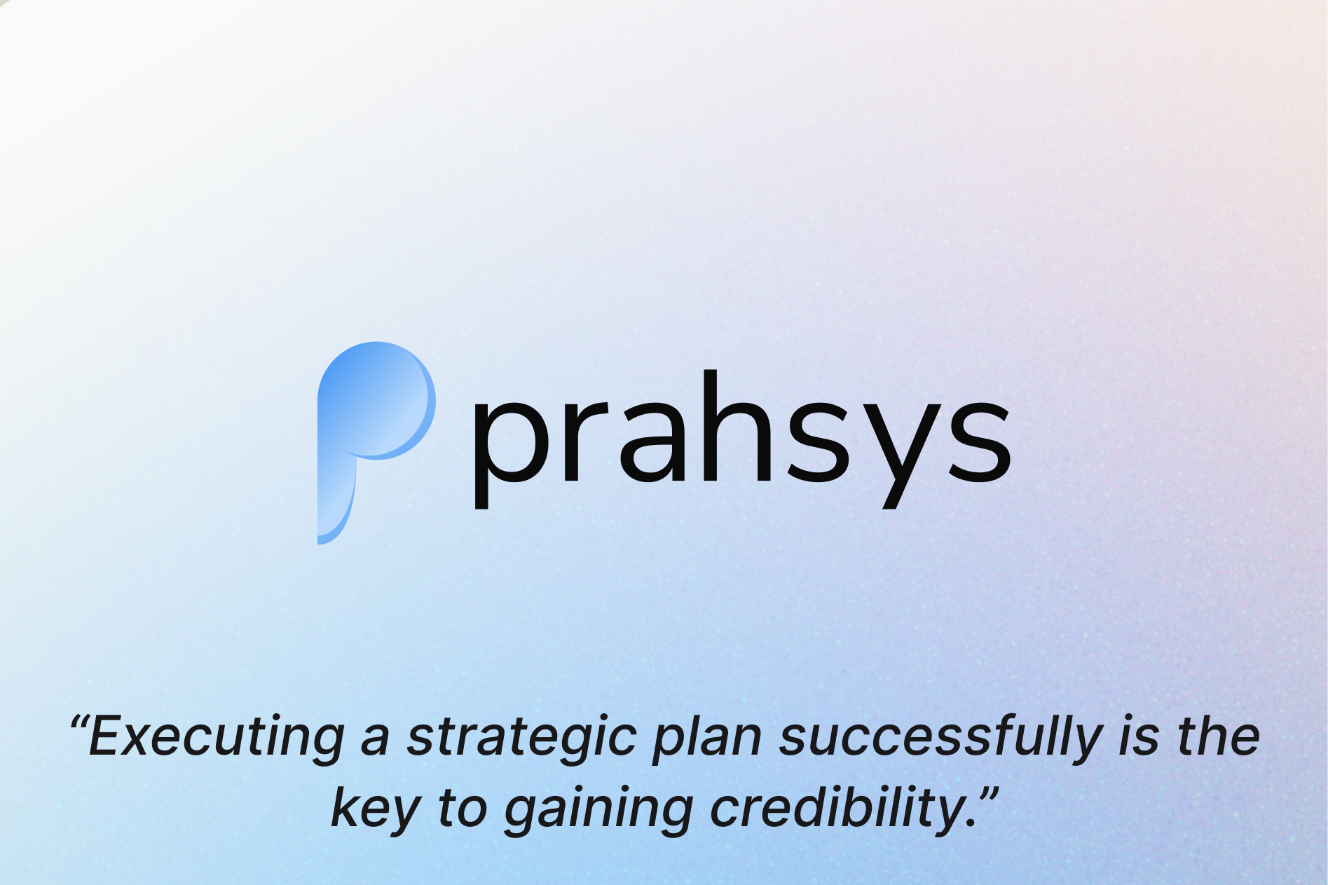 Prahsys logo with a quote from the post