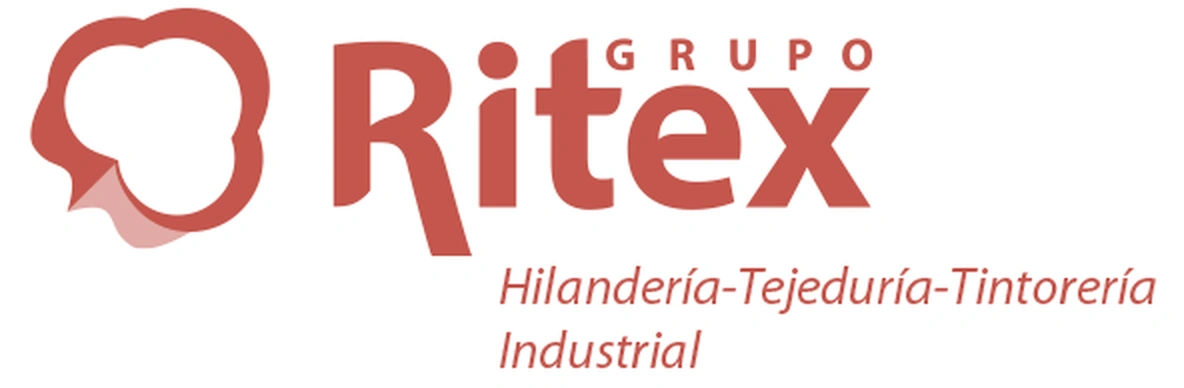 Logotipo de Grupo Ritex con texto Hilandería, Tejeduría y Tintorería Industrial.