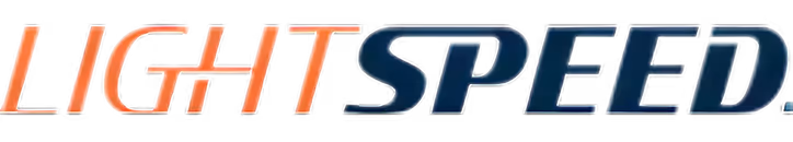 Lightspeed logo with the word 'LIGHT' in orange and 'SPEED.' in dark blue gradient.