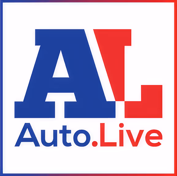 Logo with large blue letter A and red letter L combined, with text 'Auto.Live' below in blue and red.