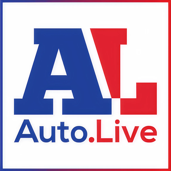 Logo with large blue letter A and red letter L combined, with text 'Auto.Live' below in blue and red.