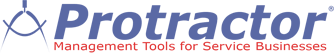 Protractor logo with text 'Management Tools for Service Businesses' below it.