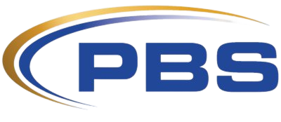 PBS logo with blue letters and a gold and blue swoosh above and below the text.