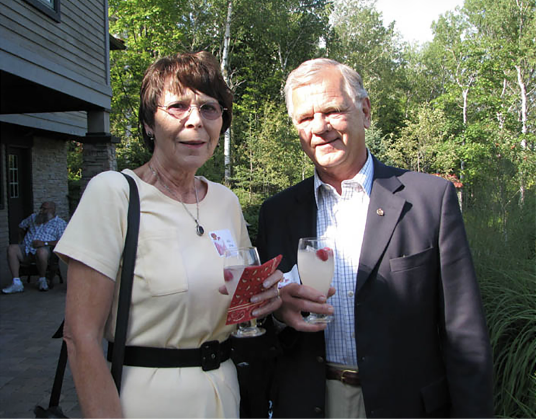 An older couple posing for a photo.
