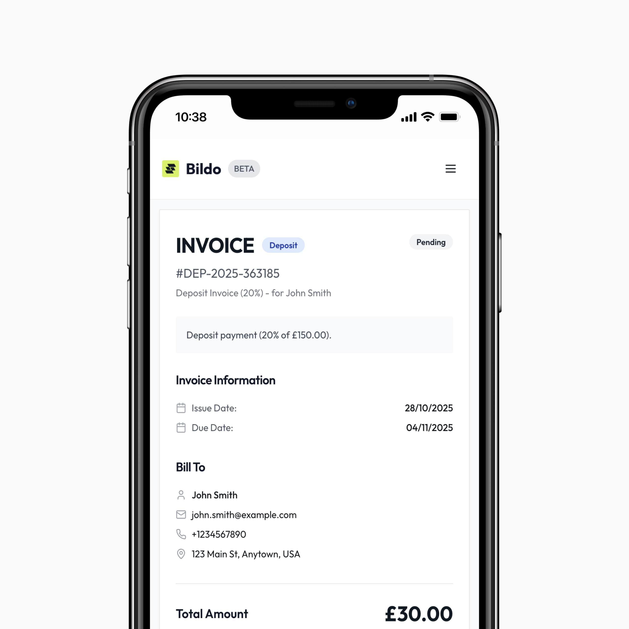 Personalised quote for Bildo, the job management software for tradesmen