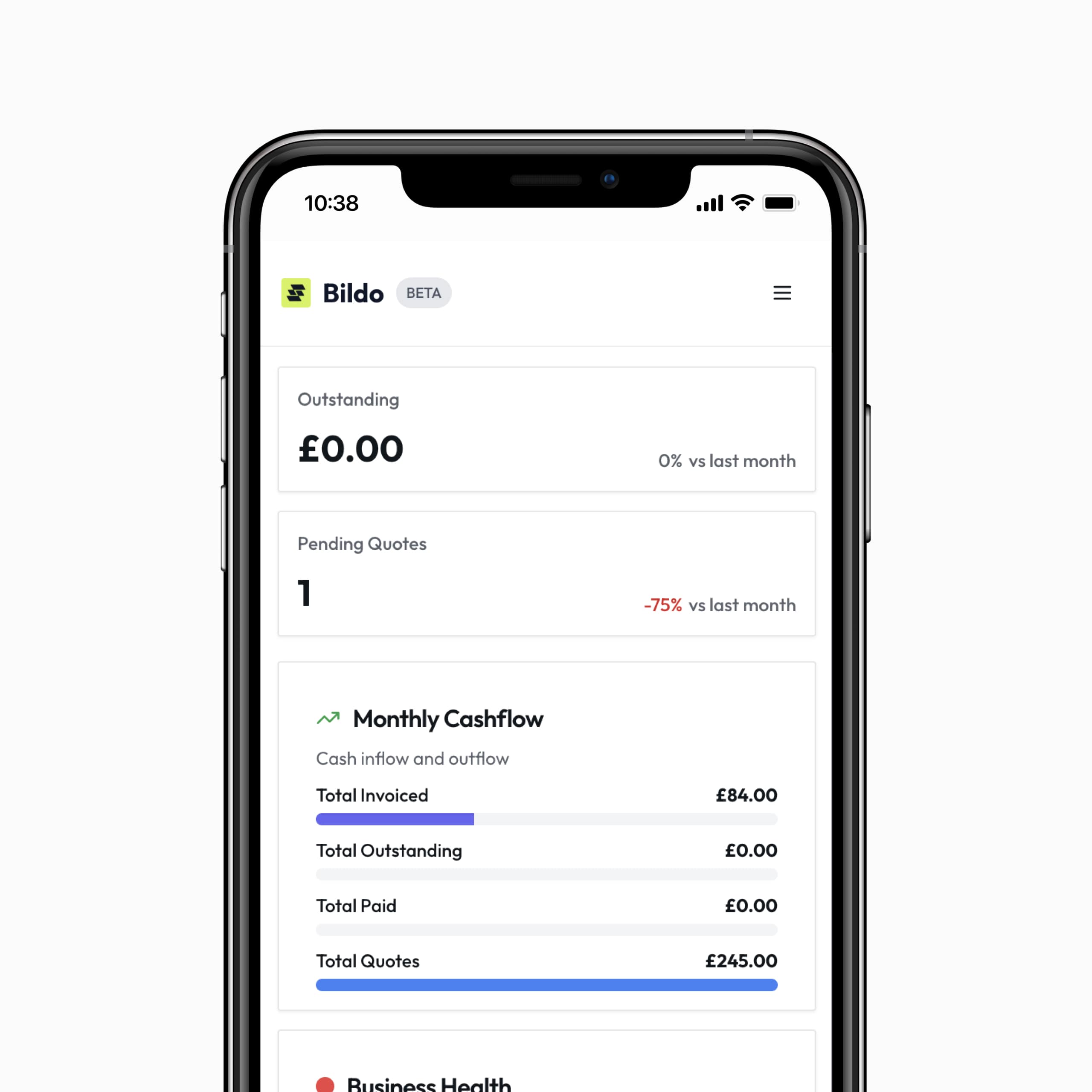 Personalised quote for Bildo, the job management software for tradesmen