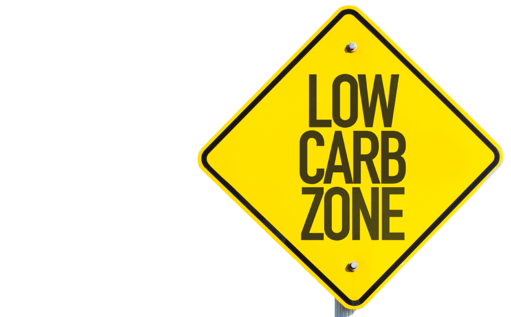 Low Carb Zone sign isolated on white background