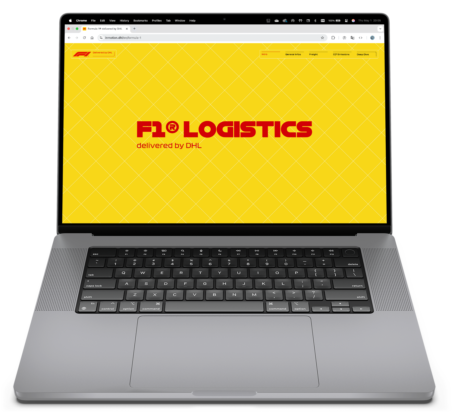 Preview mockup of the Formula 1 Logistics project