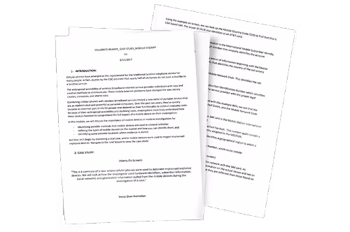 papers with writing on it