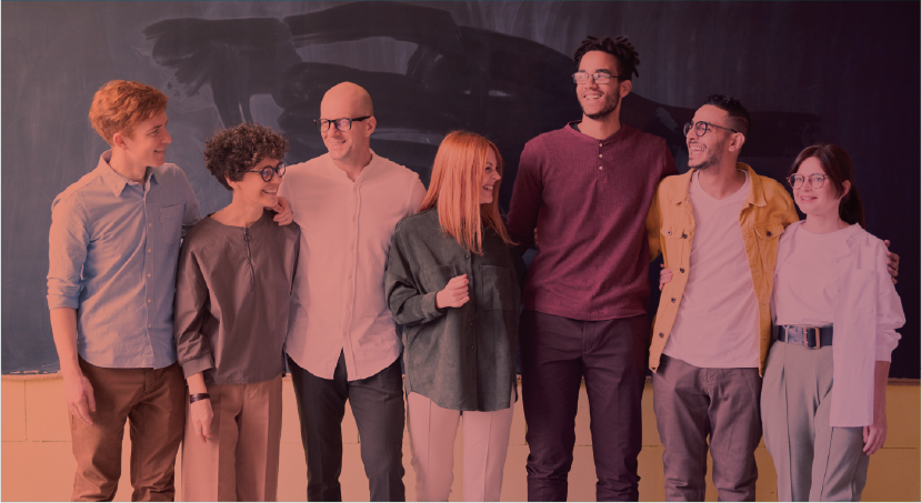 Group of people laughing and enjoying each other's company. Represents 1 in 4 Utahns section.