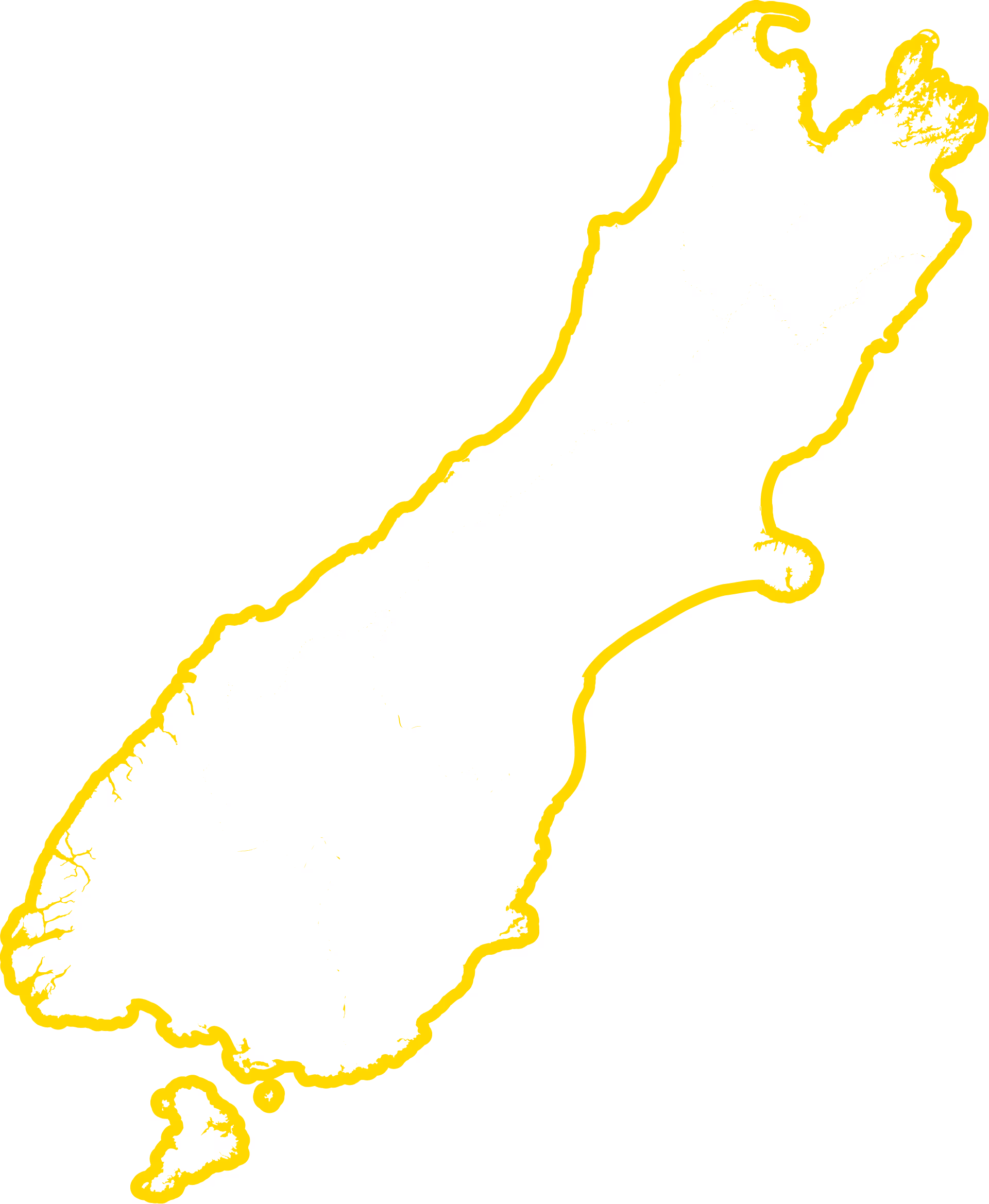New Zealand South Island outline