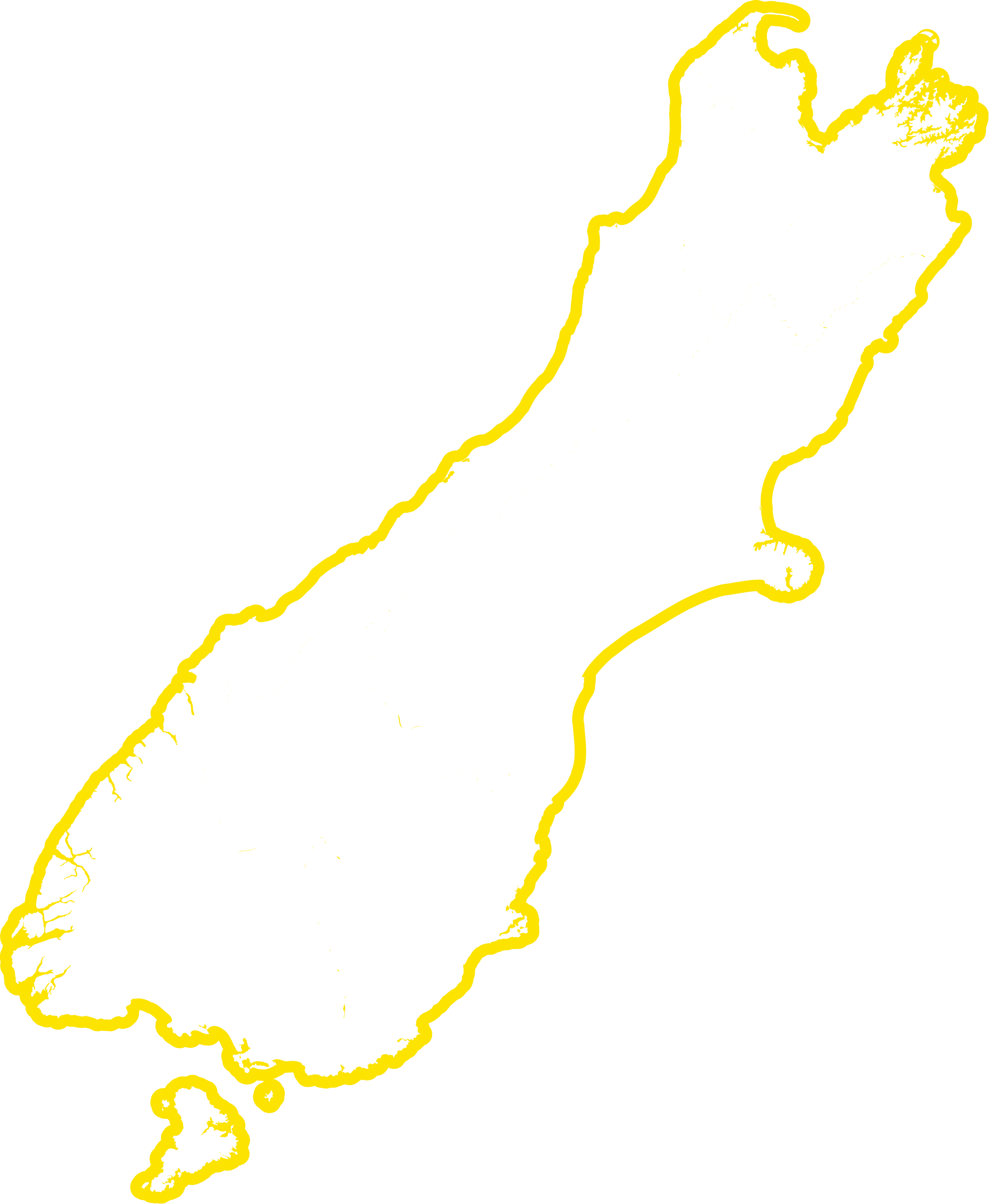 New Zealand South Island outline
