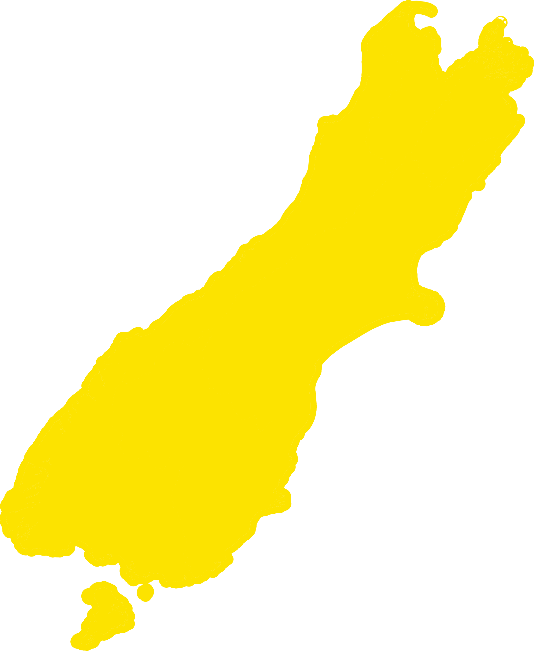 New Zealand South Island silhouette