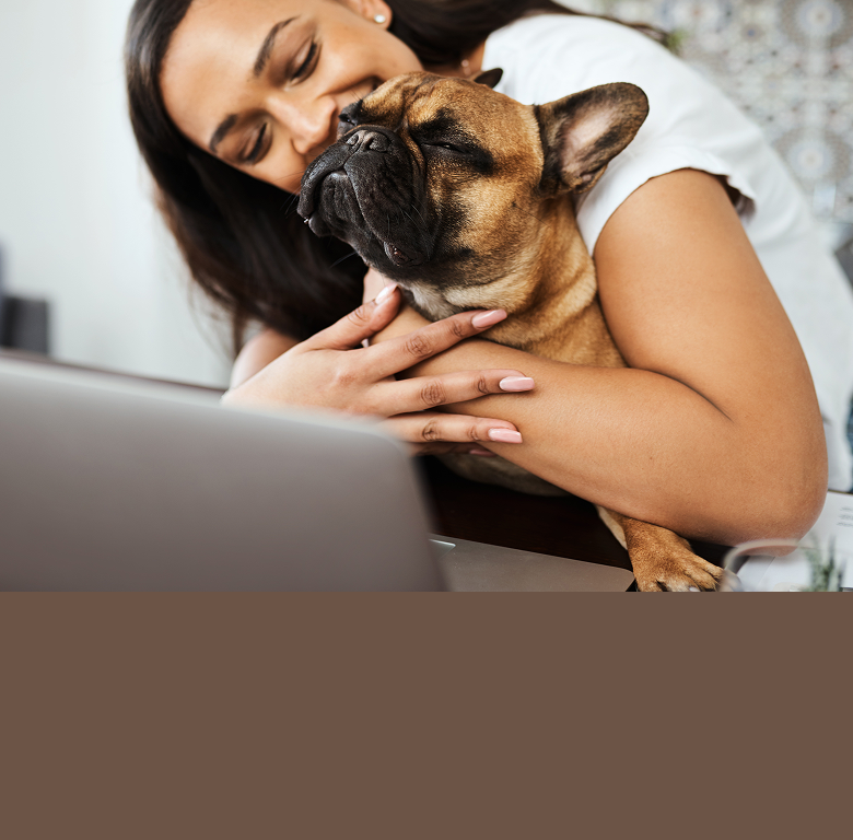 woman with dog