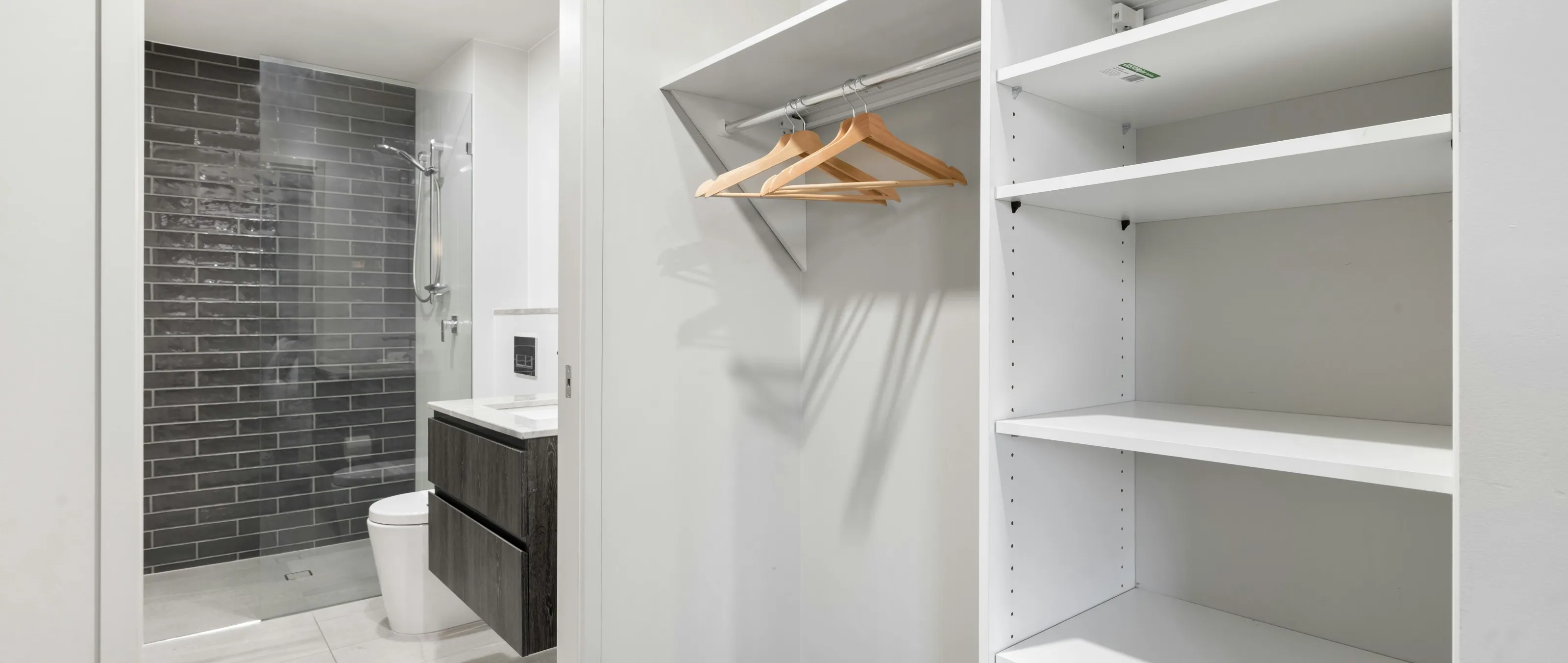 Professionally installed closet shelving