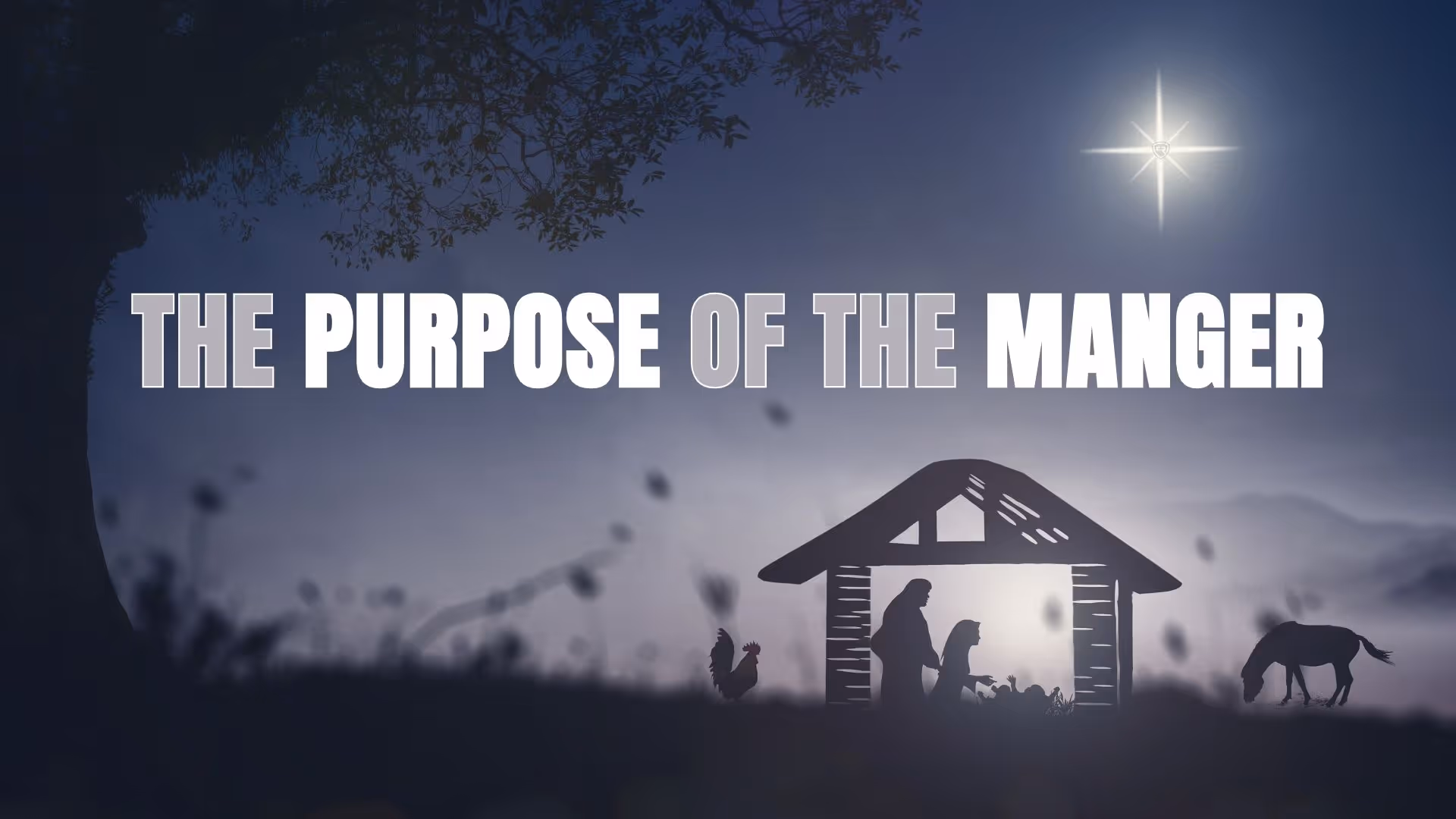 christmas nativity scene with caption "The purpose of the manger"