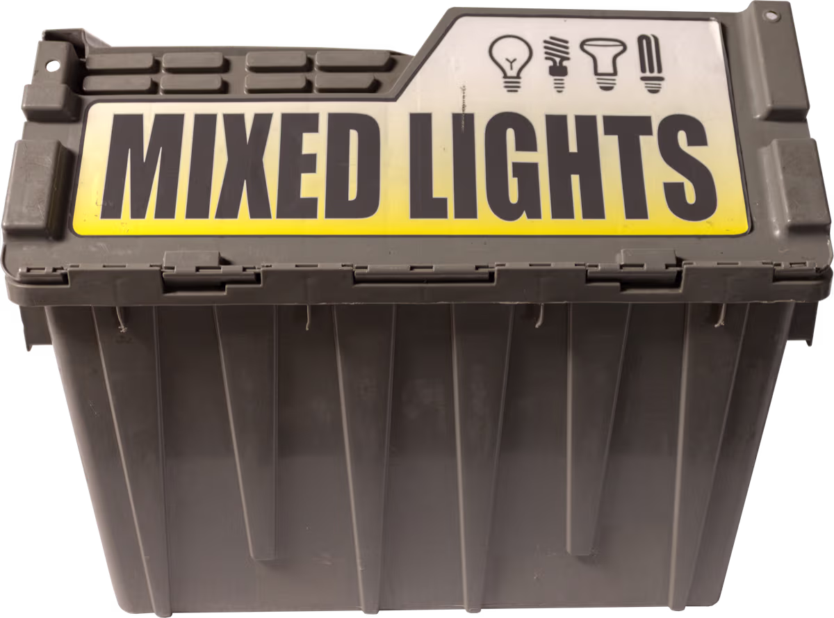 Storage tub for mixed fluorescent lights