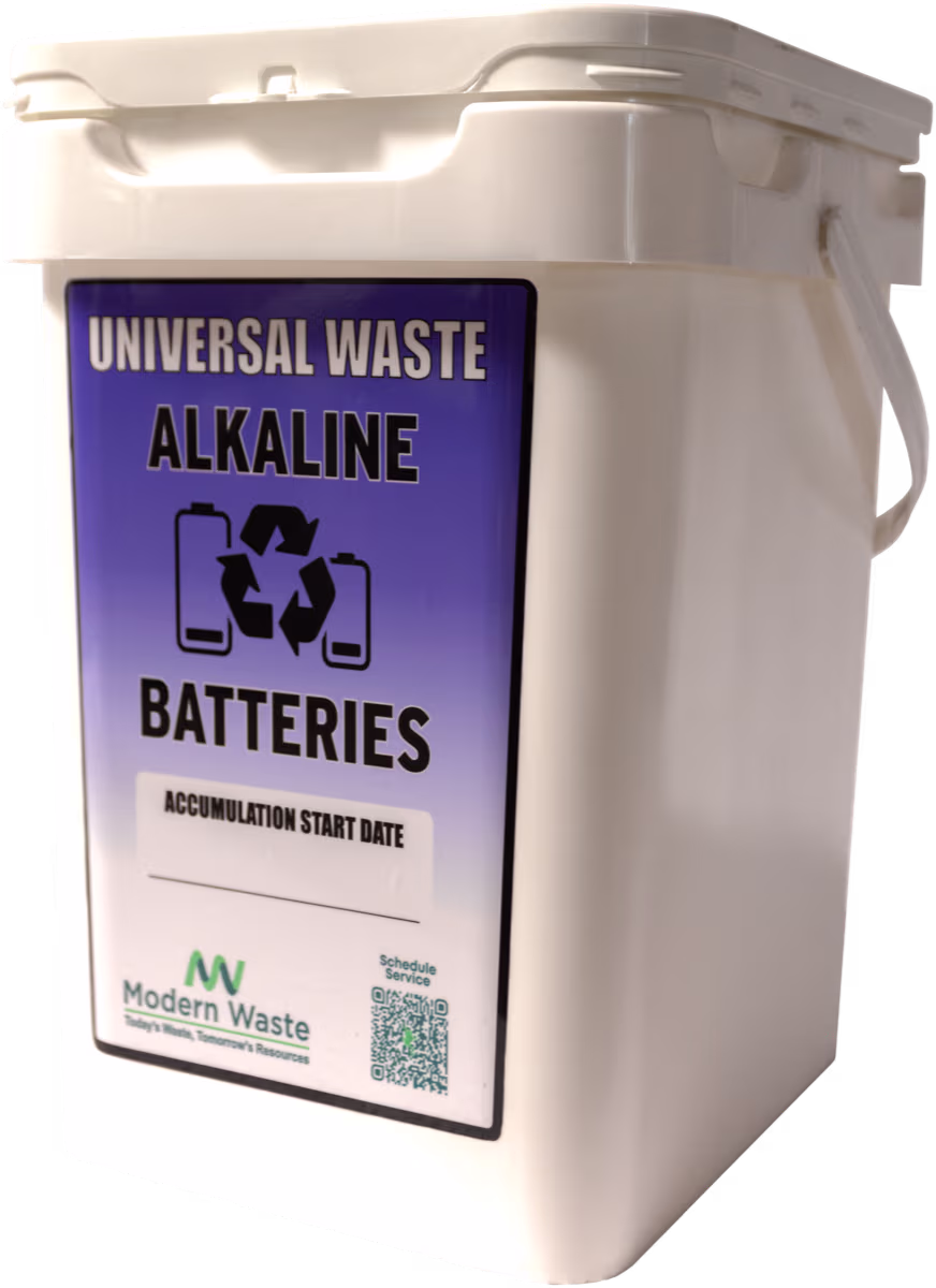 Alkaline battery disposal bucket