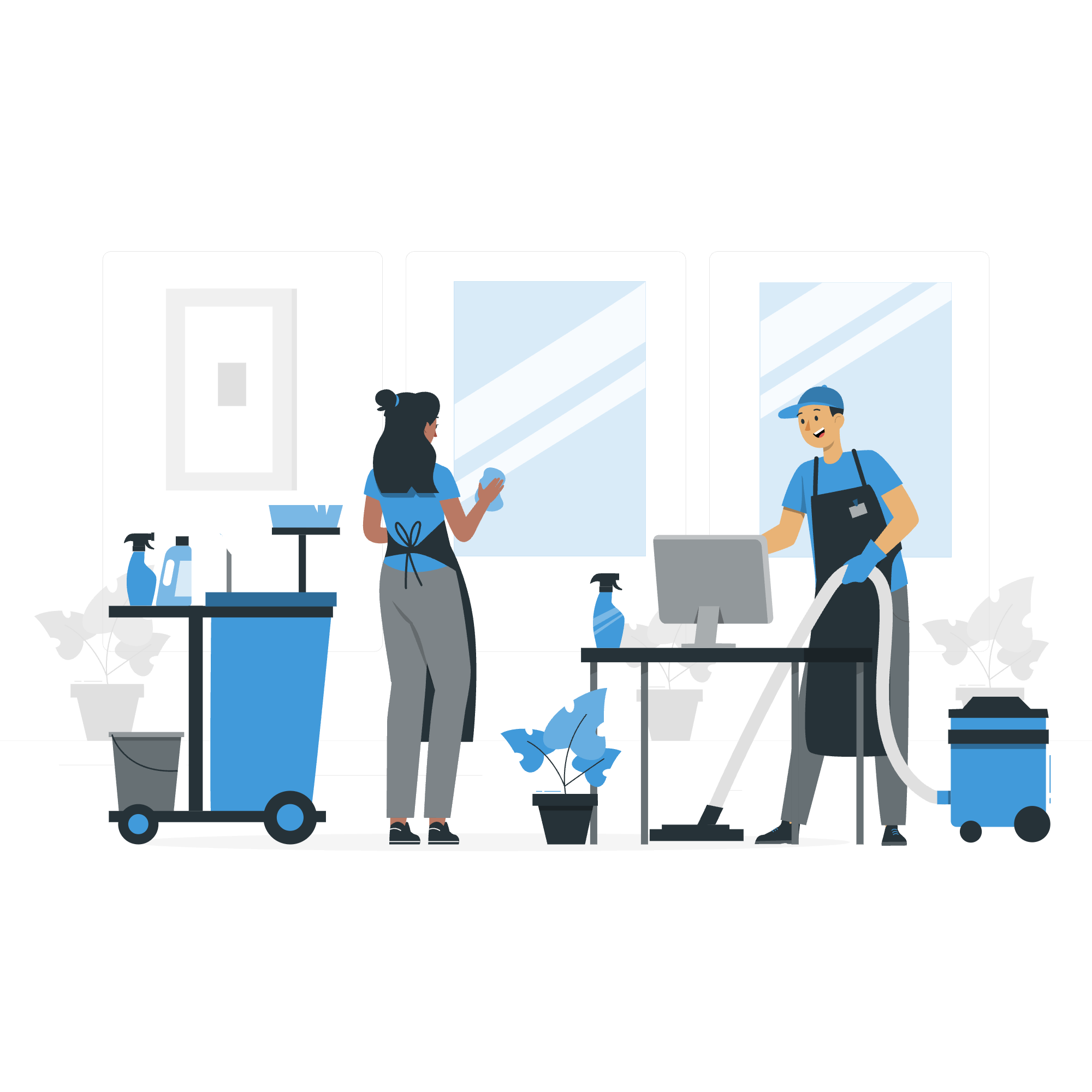 Hero section cleaning illustration