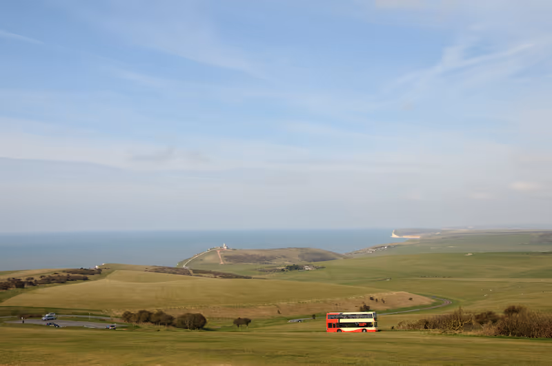 Bus over the south downs