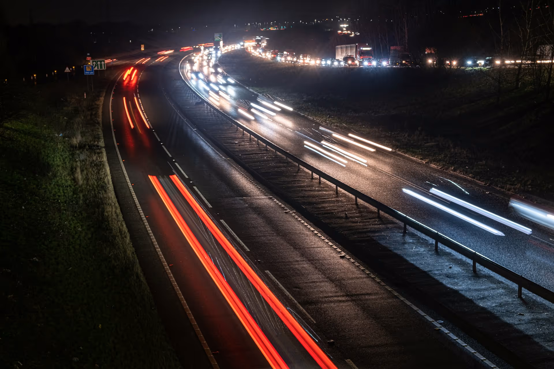 UK motorway at night background image