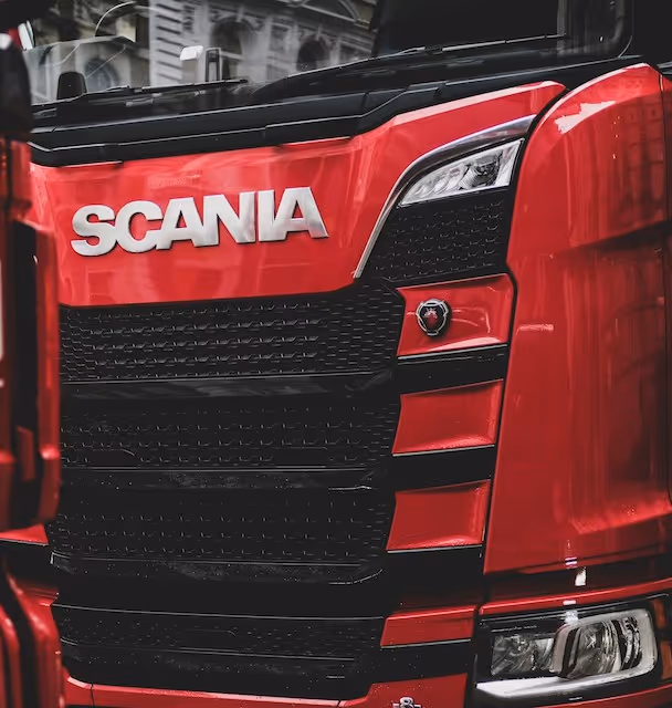 Red Scania cab