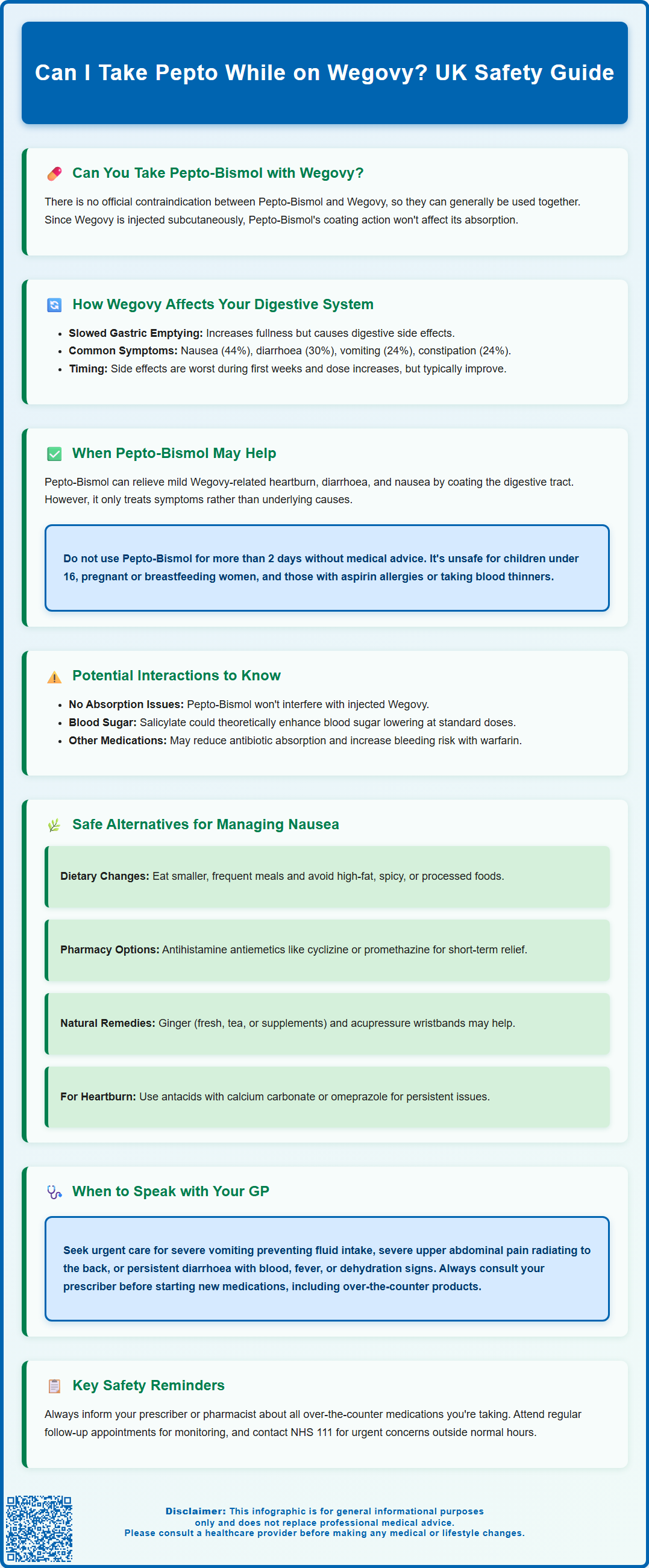 can i take pepto while on wegovy