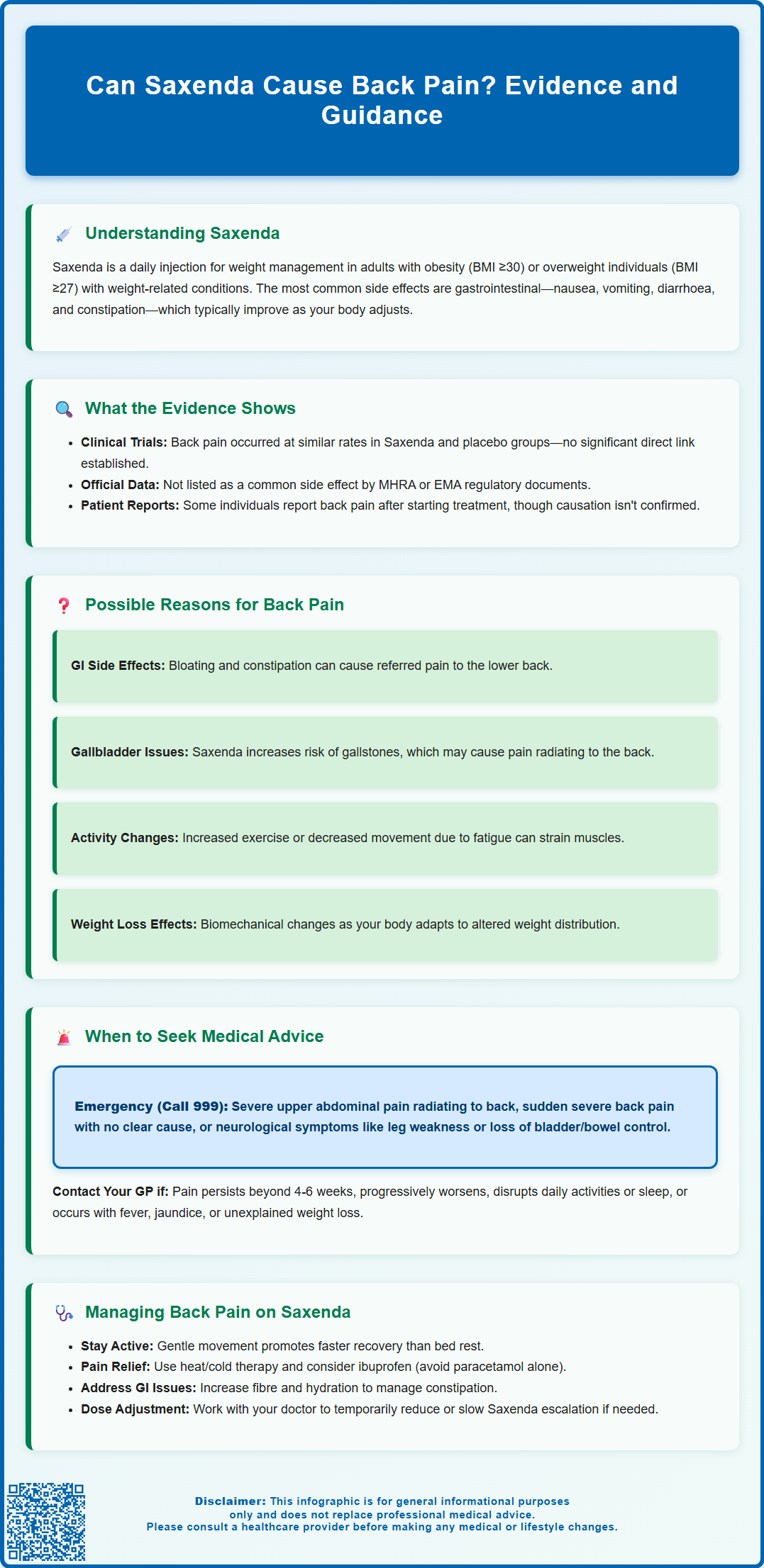 can saxenda cause back pain