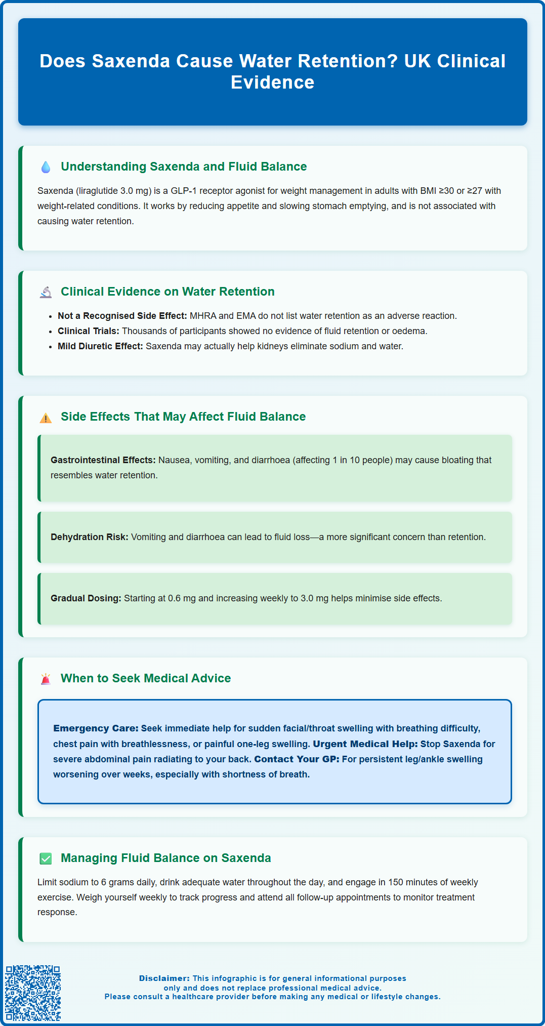 does saxenda cause water retention