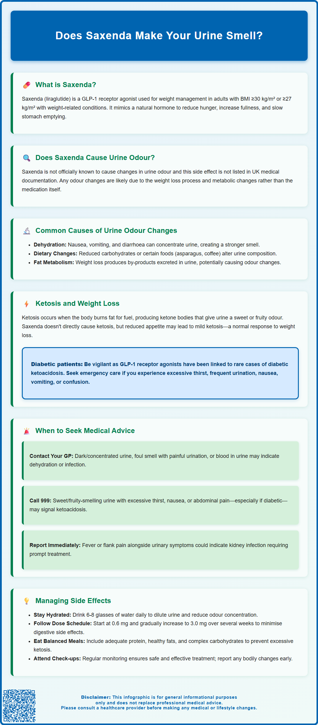 does saxenda make your urine smell
