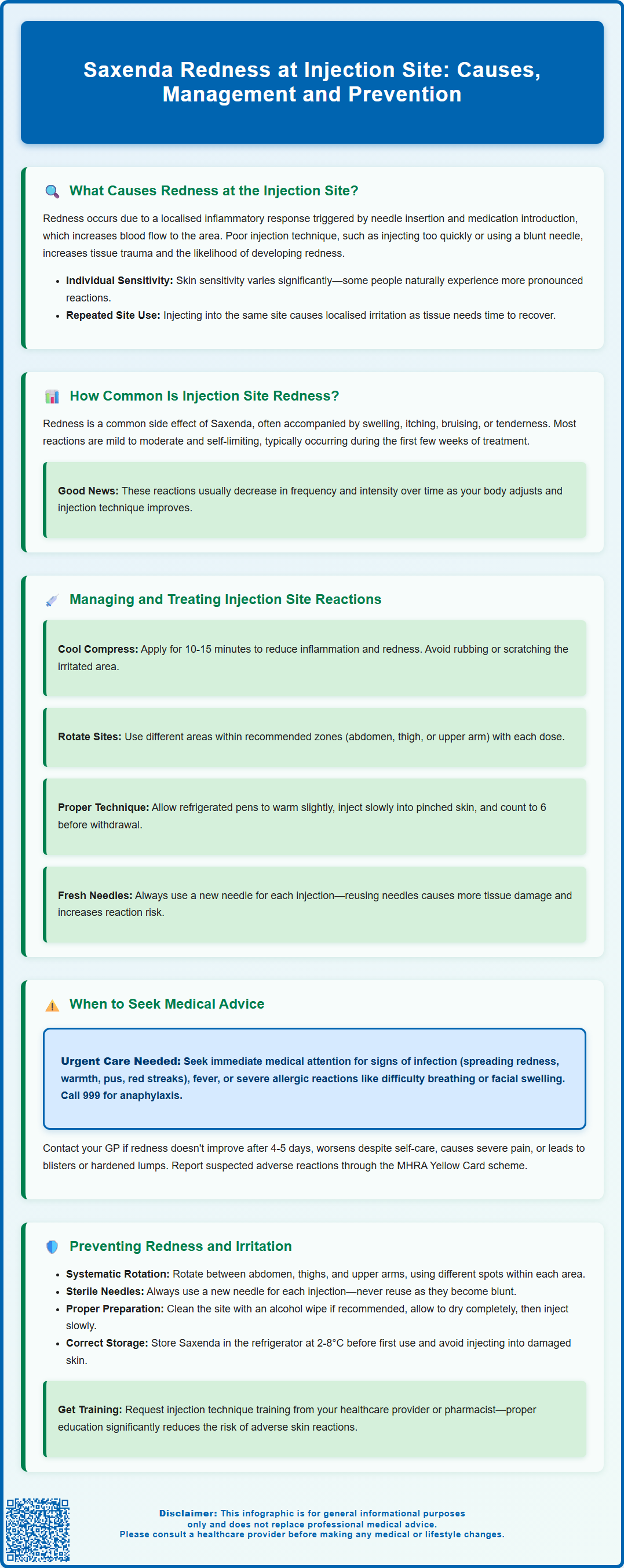 saxenda redness at injection site