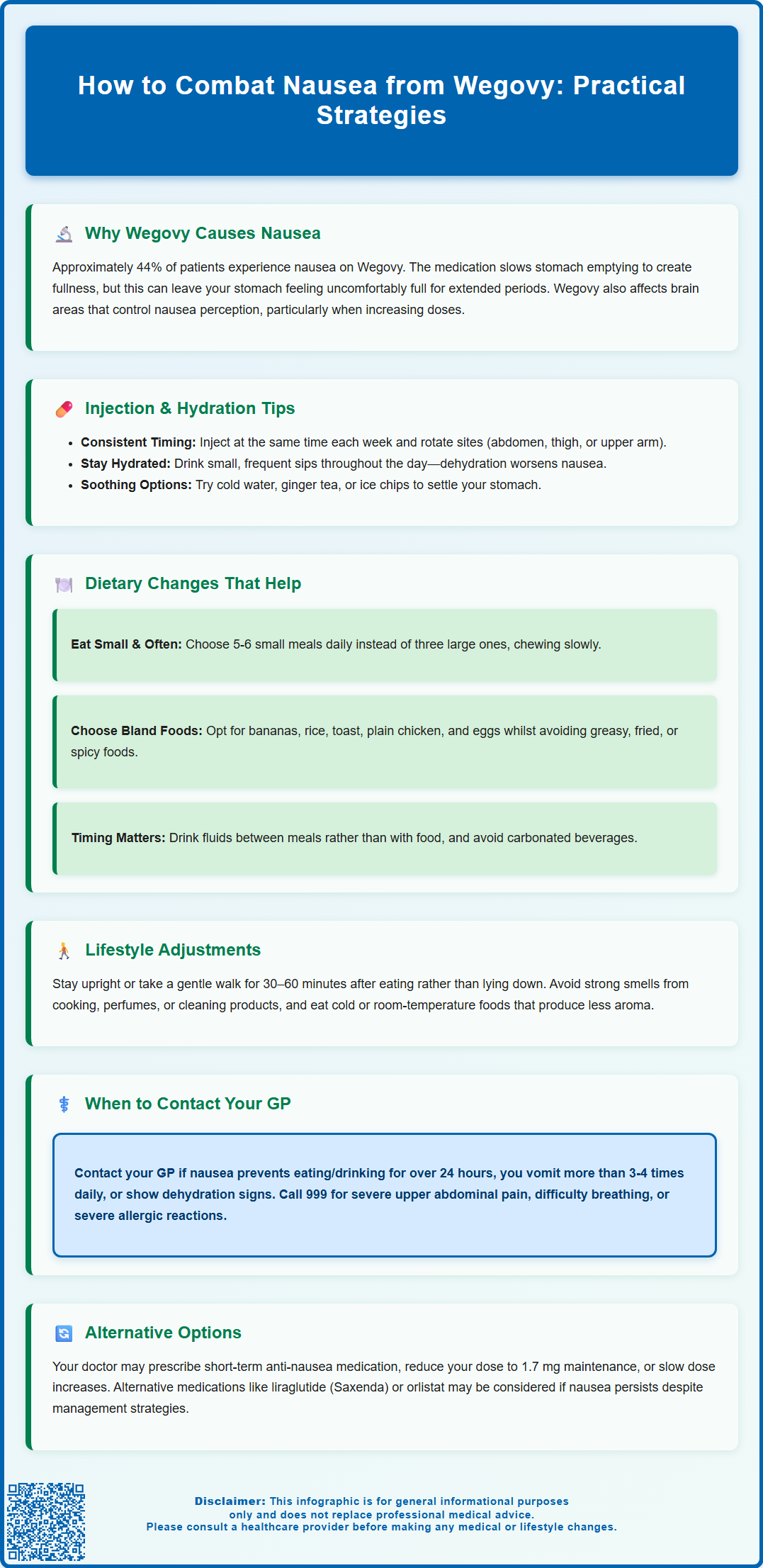 how to combat nausea from wegovy