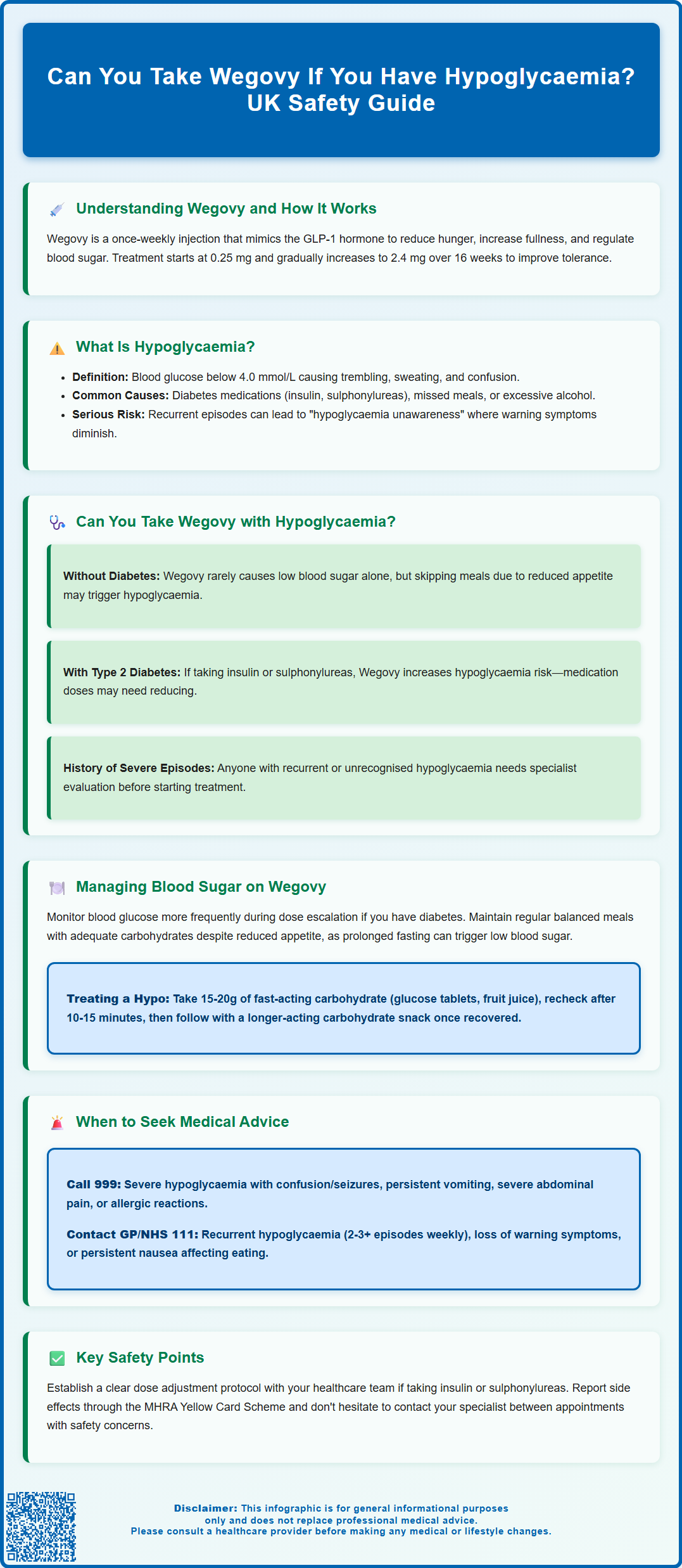 can you take wegovy if you have hypoglycemia